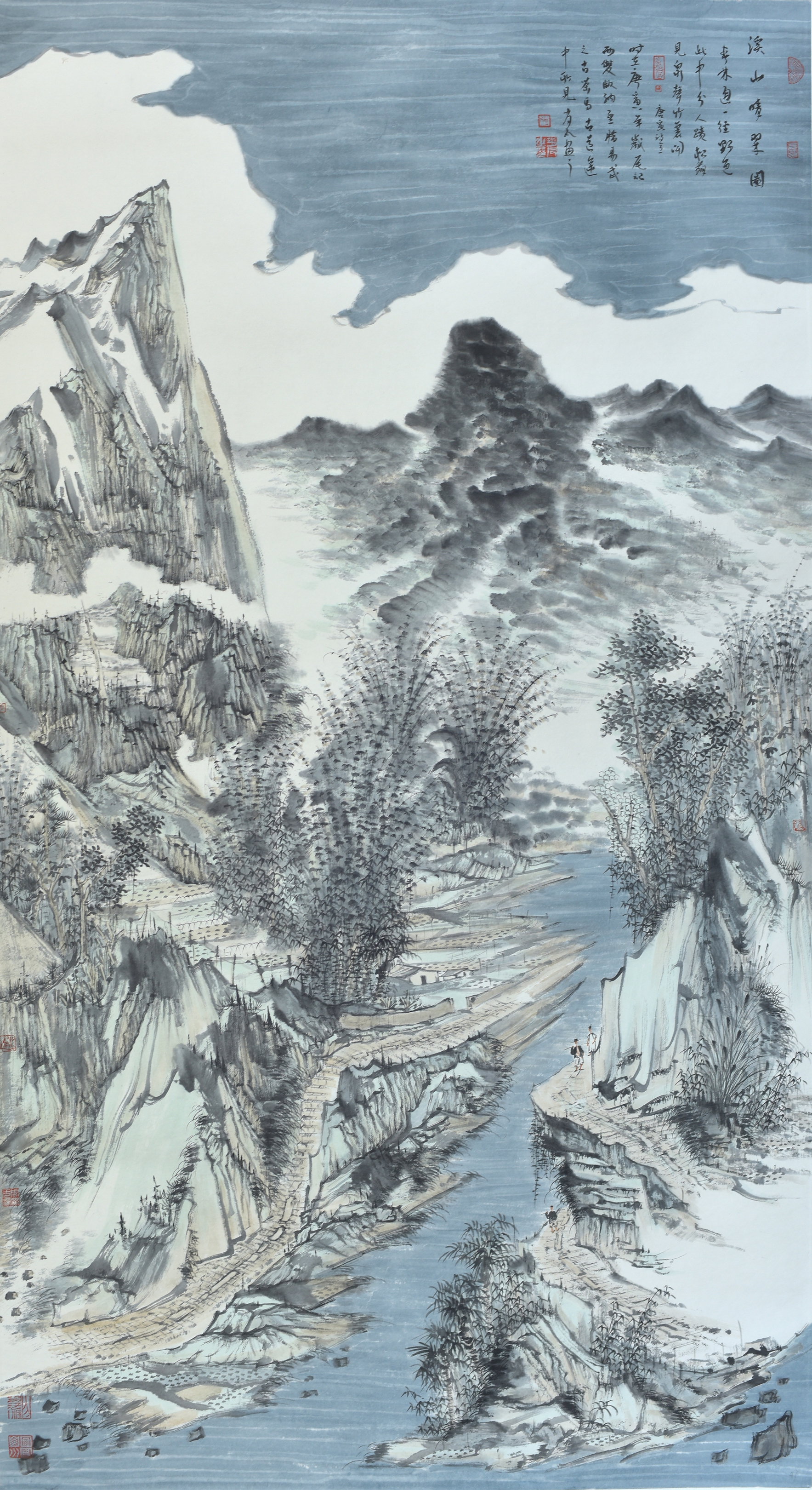 肖凡 《溪山晴翠图》 180x96cm 2010年.jpg